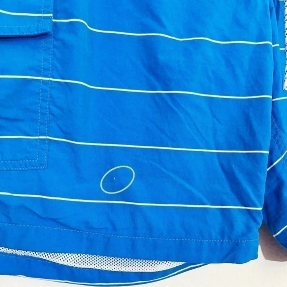 J. Crew High Rise Striped Swim Trunk Men Size 36 Color blue/white
